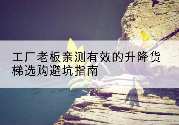 永和升降货梯怎么选-工厂老板亲测有效的升降货梯选购避坑指南